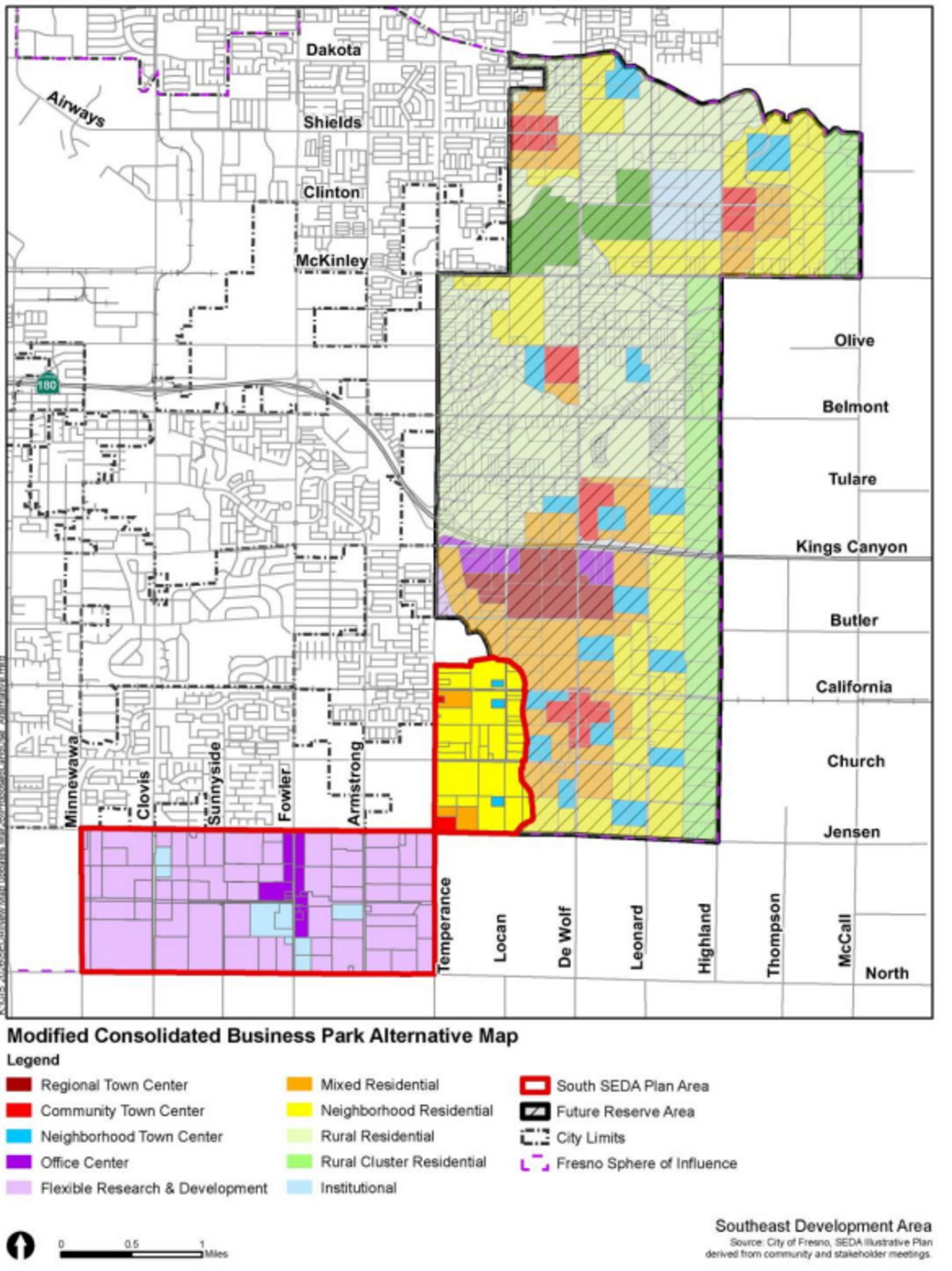 Modified consolidated business park alternative map for SEDA.